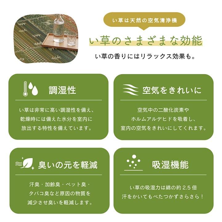 夏ラグ 夏用カーペット ラグ マット い草 ギャベ 自然素材 抗菌防臭 不織布 約60×180cm