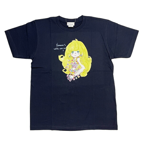 水森亜土 カラーTシャツ(M) サムワン ネイビー アパレル 送料込み