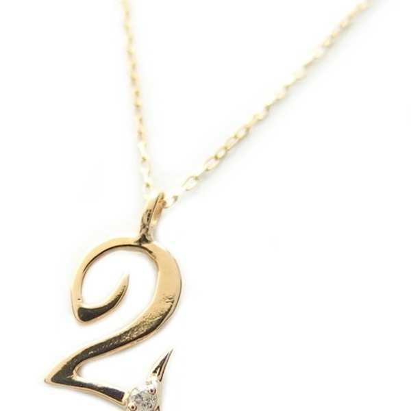 ナンバー ネックレス ダイヤモンド K18 ゴールド 0.01ct 数字 ネックレス ペンダント レディース メンズ シンプル 18金 ダイヤ アクセサリー 記念日 誕生日 ギフト