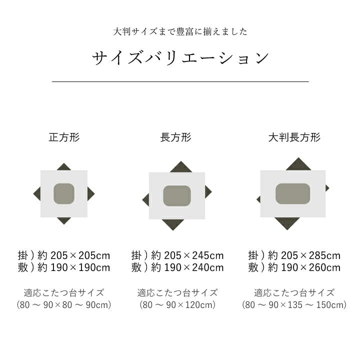 日本製 こたつ布団 こたつ厚掛敷 セット 和柄 長方形 大判 約 205×285cm ポリエステル 綿 フランネル こたつ掛布団 こたつふとん コタツ掛け布団 コタツ掛布団 こたつ用品 冬用 冬物 寝具 寝室用品 インテリア 綿100% 手洗い 柔らか