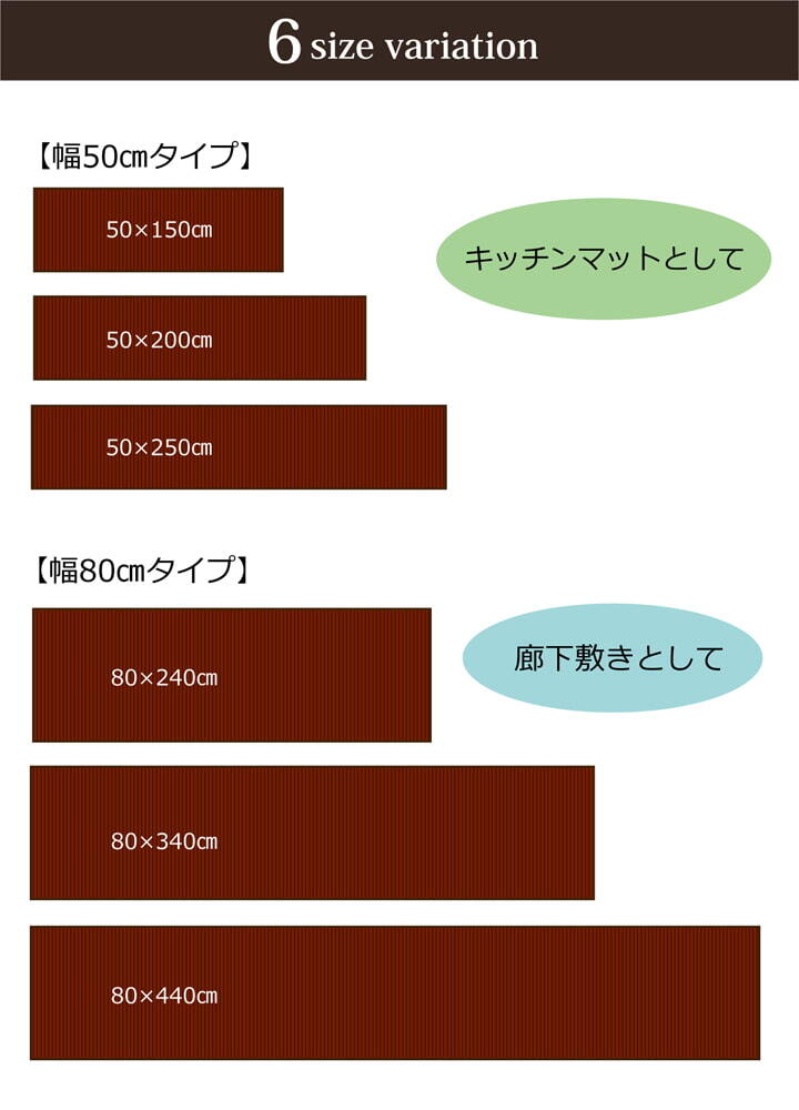 竹 廊下敷 無地 糸なしタイプ 『ユニバース』 80×440cm