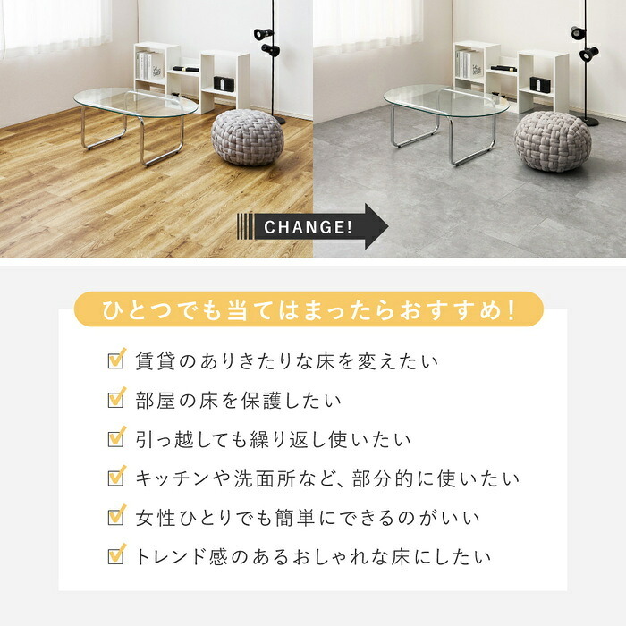 ラグ カーペット 【18枚入】貼ってはがせる 超薄型フロアタイル ストーン調 フロアタイル 吸着加工 模様替え おしゃれ ダイニング ダイニングマット 防ダニ 撥水 防音 ペット 犬 猫 犬用 ペット対応 敷き詰め 子供部屋