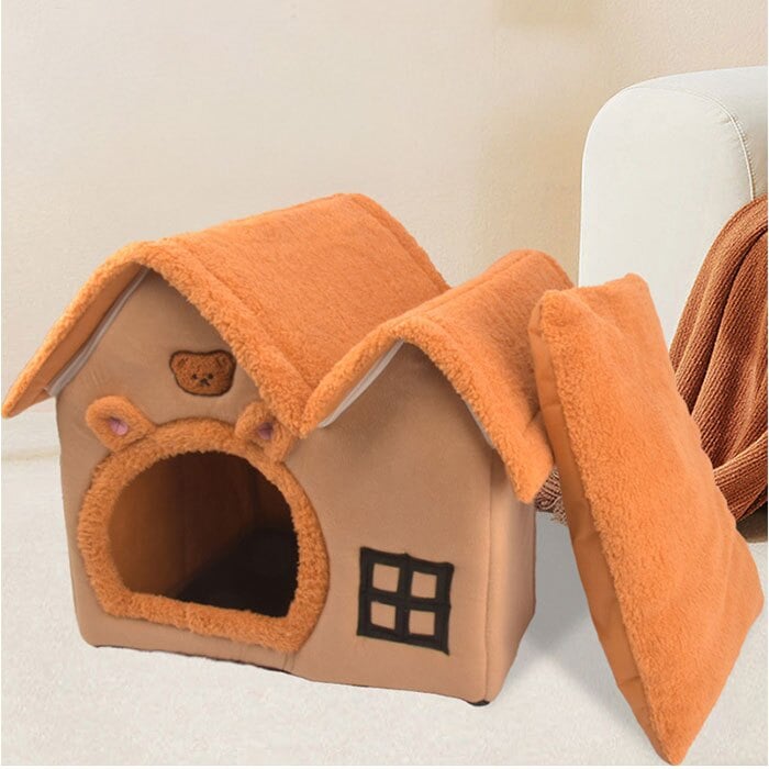 ペットベッド 通販 キャットハウス ドーム型ベッド 犬猫兼用ハウス 洗えるベッド 折りたたみ式 室内用ハウス 防寒対策グッズ 暖かいクッション ベッド 猫ベッド おしゃれハウス もこもこベッド ふかふかハウス 冬用ペットベッド ペット用品