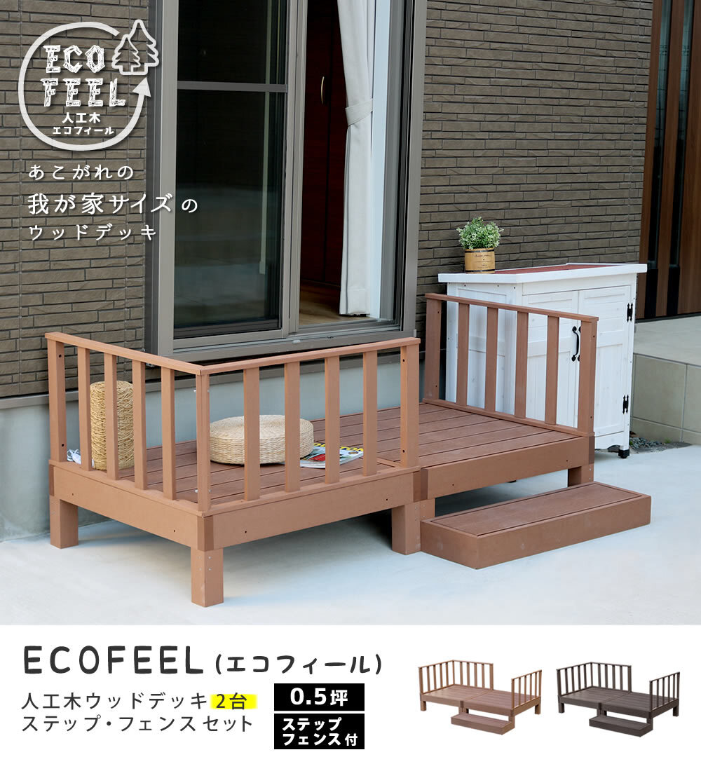 フェンス 人工木ウッドデッキ 4台セット 樹脂デッキ 腐らない メンテナンスフリー ベランダ テラス ガーデン 屋外 DIY 簡単設置 おしゃれ 木目調 耐水 耐久 エクステリア 庭 バルコニー ジョイント連結 拡張可能 天然木風 ささくれなし 樹脂製