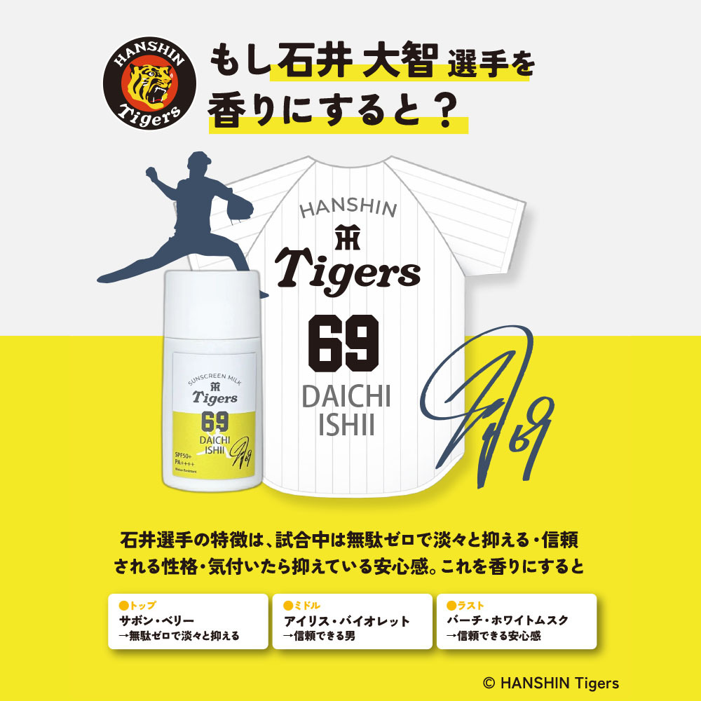 阪神タイガース サンスクリーンミルク ＃69 石井大智 選手