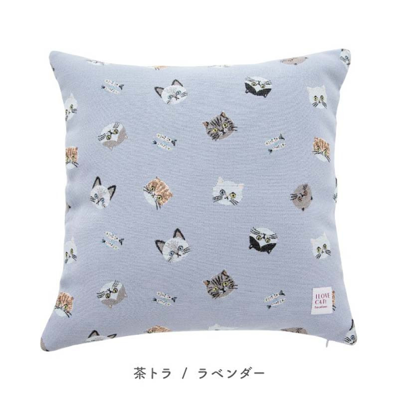 クッションカバー 45×45cm おしゃれ 北欧 カバーのみ かわいい シンプル ネコ 可愛い インテリア 猫 模様替え クッション 引っ越し 正方形 大掃除 贈り物 カフェ プレゼント ギフト 韓国インテリア 猫雑貨 ねこ ファブリック ピンク パープル