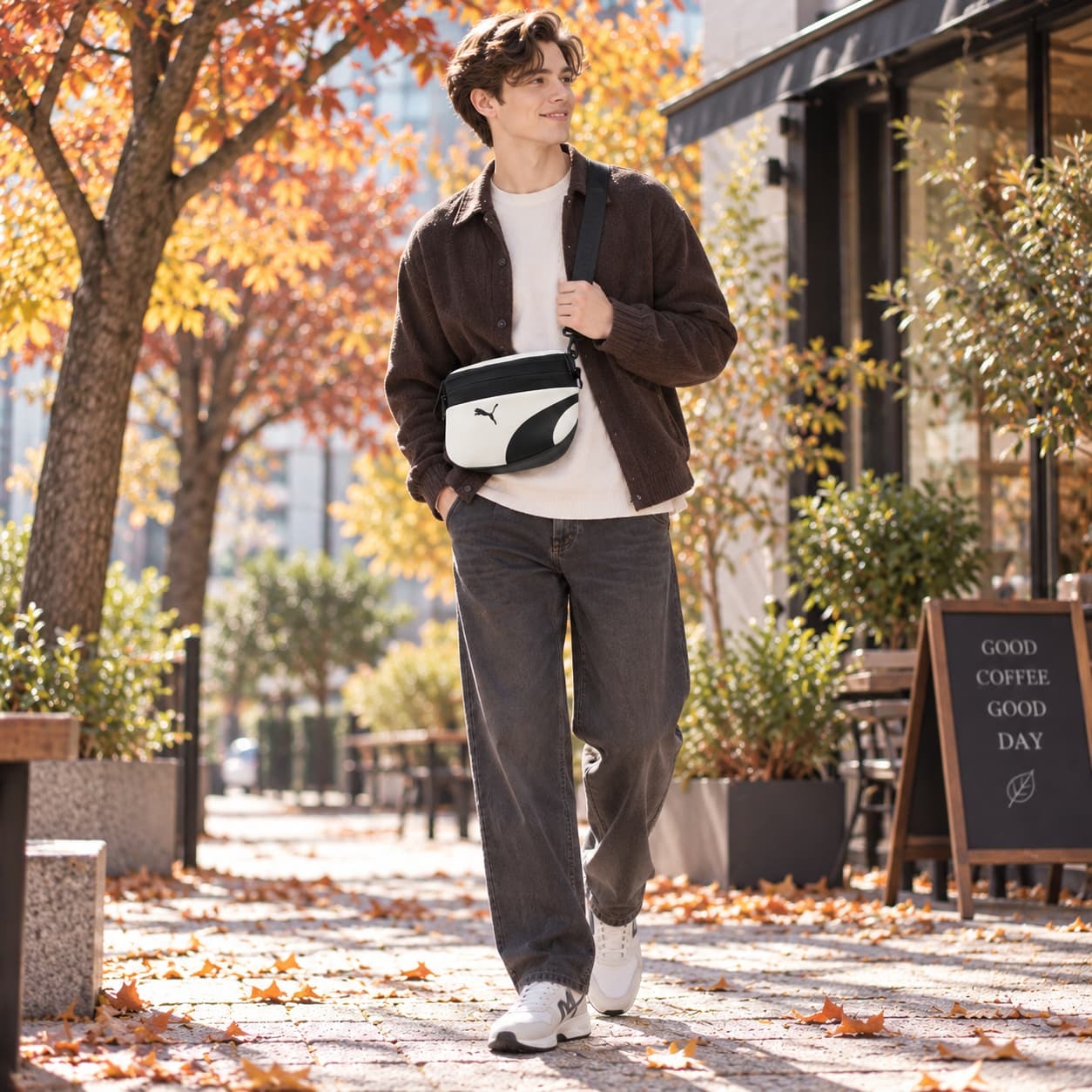 PUMA インサイド ショルダーバッグ ショルダー 斜め掛け かばん カバン 鞄 バッグ バック 普段使い 使いやすい メンズ ギフト プレゼント ブラック j20465