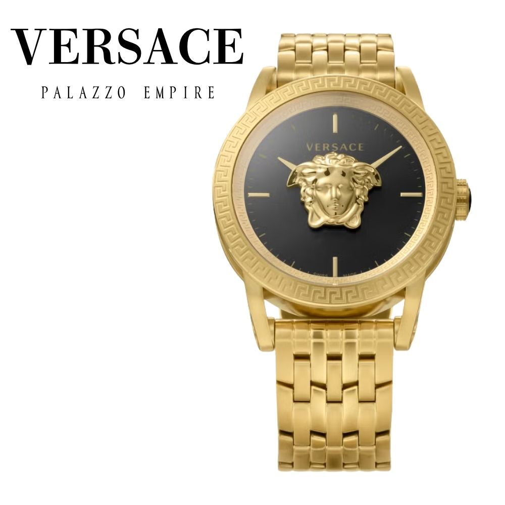 ヴェルサーチェ 腕時計 メンズ ゴールド ブラック 43mm VERSACE PALAZZO EMPIRE パラッツォ エンパイア メデューサ スイス製 メンズ腕時計 高級 ブランド おしゃれ プレゼント ギフト 卒業 入学 お祝い