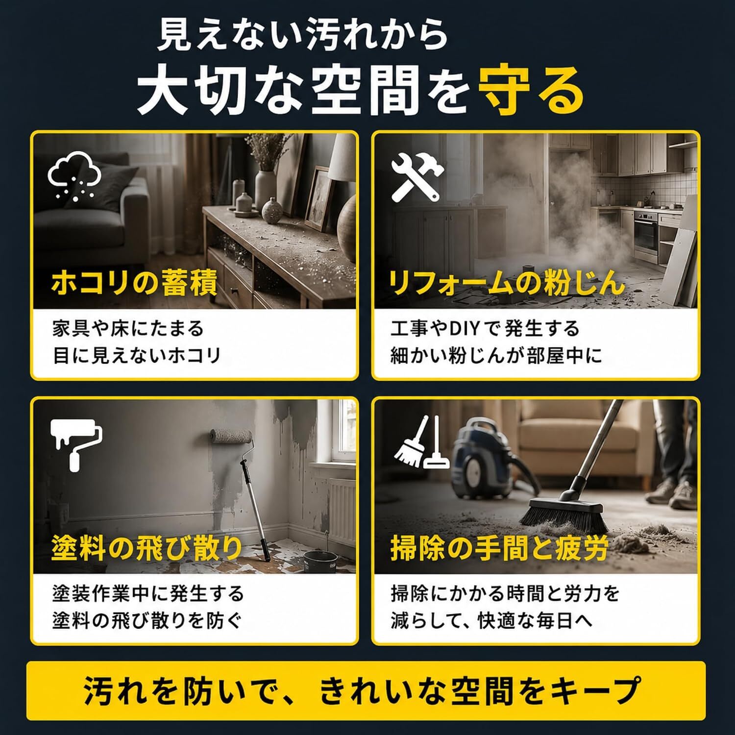 養生シート テープ付き 8個セット 550mm×10m マスキングフィルム 車塗装 壁保護 多用途 ロールタイプ 簡単施工 LB0H32FF7JL
