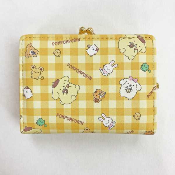 ポムポムプリン 口金財布 がま口 財布 レディース サンリオ 30周年記念デザイン キャラクター グッズ 小物入れ ミニ財布 折りたたみ ウォレット プレゼント ギフト サンリオ正規ライセンス品