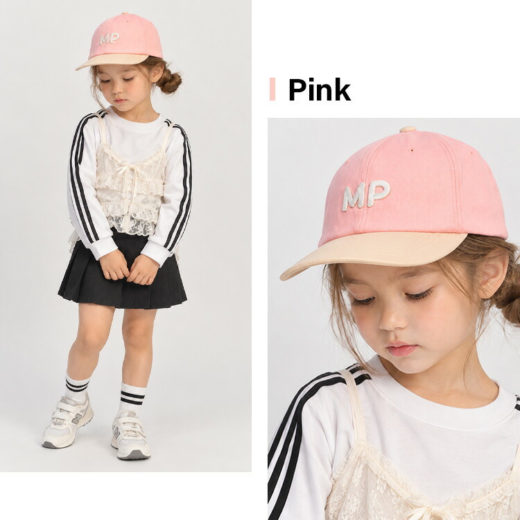 キッズ キャップ Manhattan Portage マンハッタンポーテージ 2トーンワッペンキャップ MP388 女の子 男の子 子供 帽子 54cm 手洗いOK サイズ調整可能 小学生 幼稚園 保育園 年中 年長 おしゃれ かわいい シンプル 熱中症 紫外線対策 日除け 綿100% ブラック ブルー ピンク