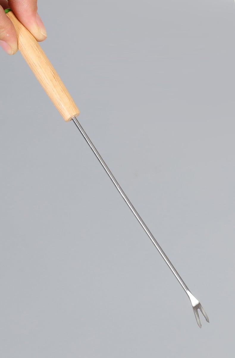 鳥かご 掃除用具 2本セット フン取り 掃除スティック ケージ底 清掃用品 金属製 先端フォーク型 木製ハンドル 鳥小屋 お手入れ インコ 文鳥 小鳥 飼育用品 日常清掃 衛生管理
