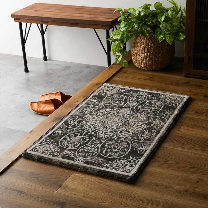 ラック 玄関 屋内 屋外 輸 入 ネカル アイボリー 約50×80cm 長方形 民族調 エスニック モダン シンプル オールシーズン 丈夫 50×80cm ノーア ブ 新生活