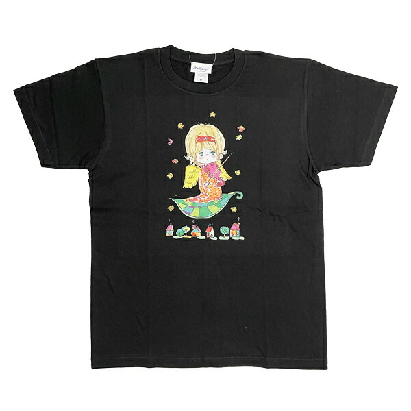 水森亜土 カラーTシャツ(M) バイオリン ブラック アパレル 送料込み
