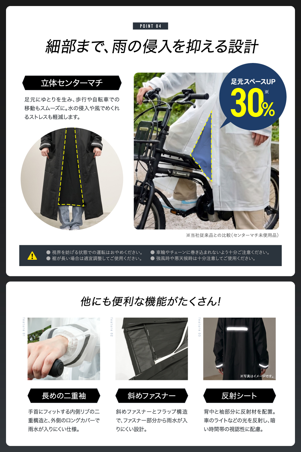 【日本企業企画】レインコート カッパ 自転車 リュック対応 クリアバイザー付き レディース メンズ ［国内試験済み］ポンチョ ロング丈 雨具 雨合羽