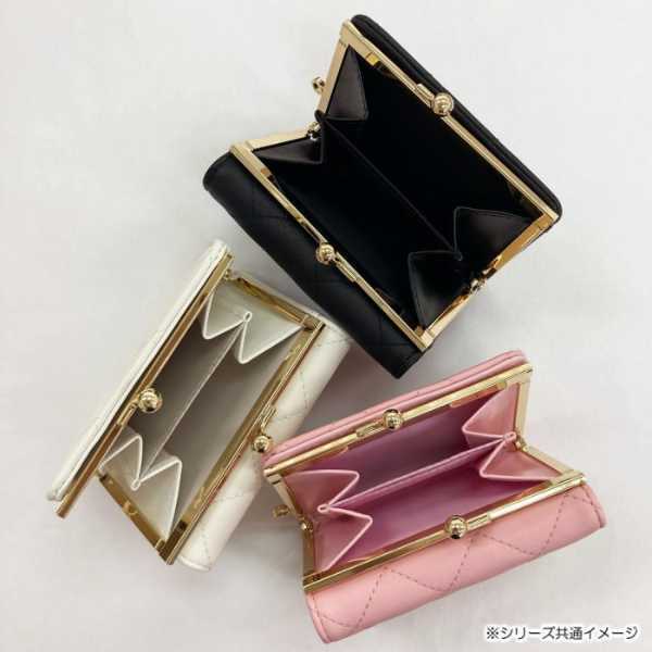 ハローキティ 口金財布 がま口 財布 レディース 二つ折り財布 コンパクト キルティング ラインストーン サンリオ キャラクター ブラック 黒 おしゃれ 大人可愛い 小銭入れ 札入れ ギフト プレゼント サンリオ正規ライセンス品