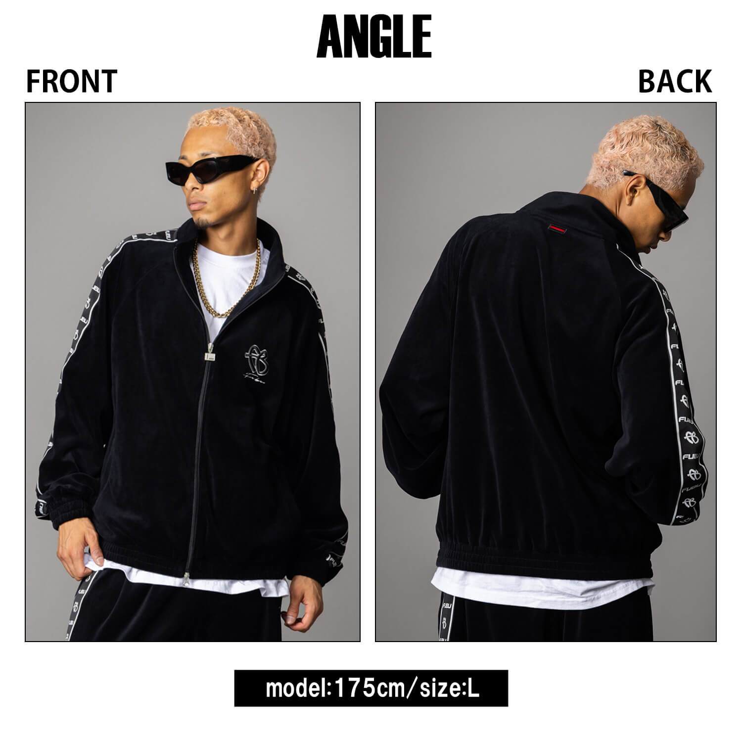  FUBU フブ ベロア トラックジャケット メンズ フルジップ ダブルジップ ブルゾン スポーティ ライトアウター ストリート ヒップホップ オーバーサイズ 秋冬 M L XL XXL 大きいサイズ レディース 黒 fam-62709 2026FW