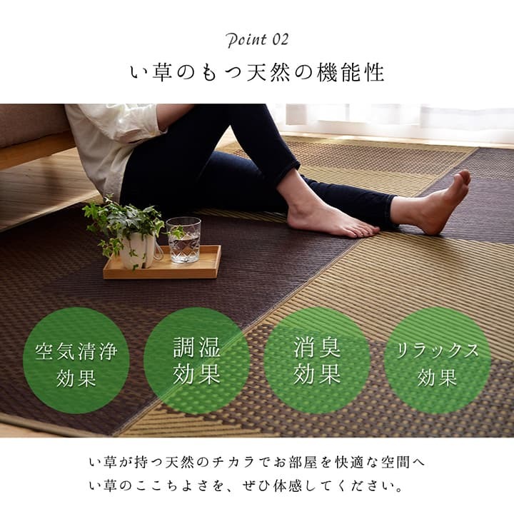 夏ラグ 夏用カーペット ラグ 長方形 夏用 ふっくら い草 シンプル 191×250cm 新生活