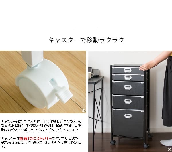 ラック 収納 チェスト ファイルラック ファイルワゴン キャスター付 書類 書類棚 収納棚 サイド 収納ボックス 書類ラック 多段チェスト 整理棚 おしゃれ シンプル サイドラック キャスター付きチェスト 5段タイプ 軽量 シェルフ 硬質パルプ 完成品 新生活