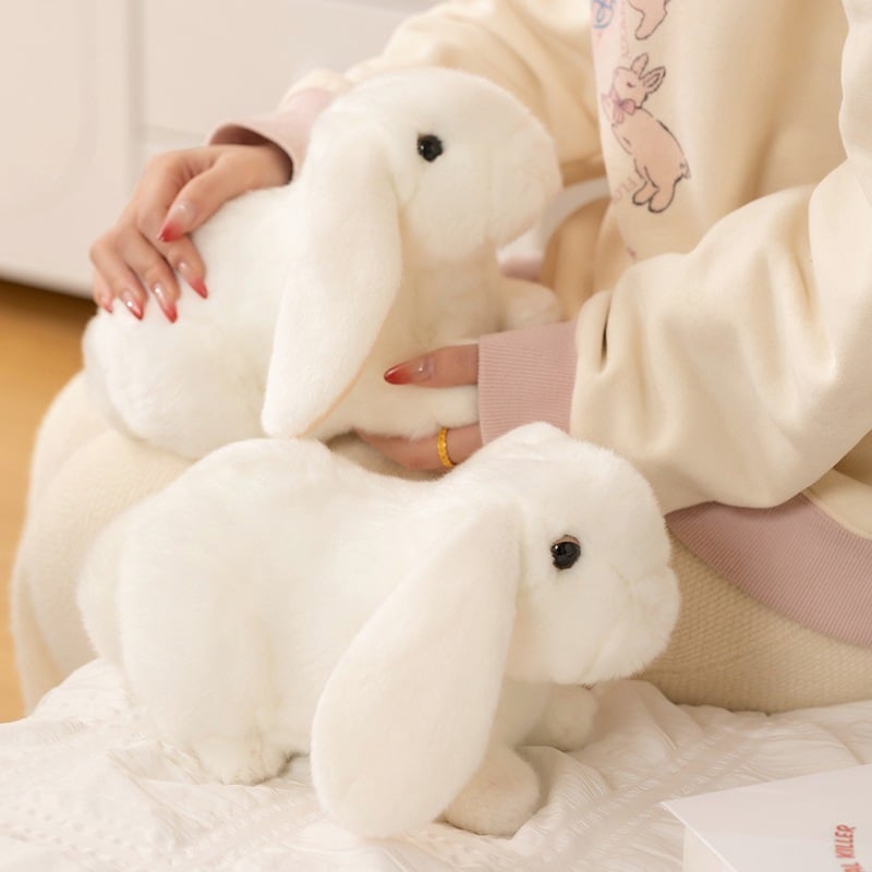 18CM ウサギ ぬいぐるみ リアル 動物 兎 アニマル ふわふわ かわいい 置物 インテリア 子供 おもちゃ ごっこ遊び 誕生日 プレゼント ギフト 癒し