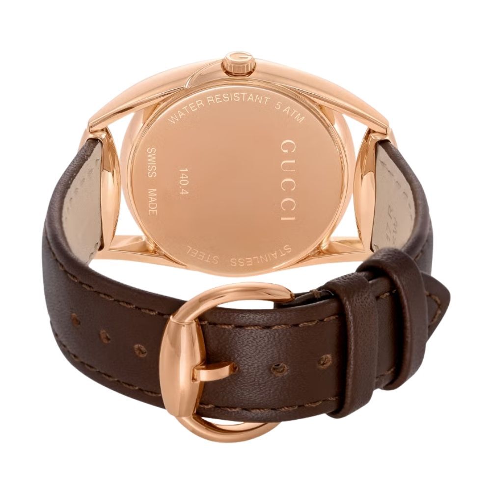 グッチ 腕時計 レディース ホースビット 1本限り 34.5mm ブラウン レザー ローズゴールド クオーツ GUCCI HORSEBIT スイス製 サファイアガラス プレゼント ギフト 成人 卒業 入学