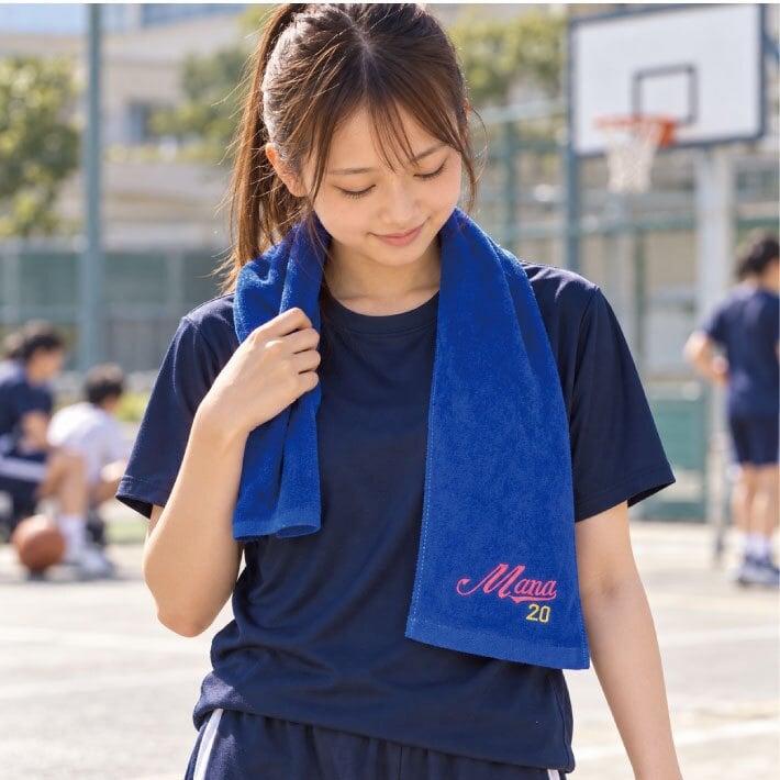 【名入れ 刺繍】名前入り マフラータオル《スポーツライン》(タオル 名入れタオル スポーツタオル スポーツ 部活 クラブ チーム 卒団記念 卒団 記念品 かっこいい シンプル オリジナル 体育祭 イベント 応援 サークル チームタオル ロングタオル 無地) 160