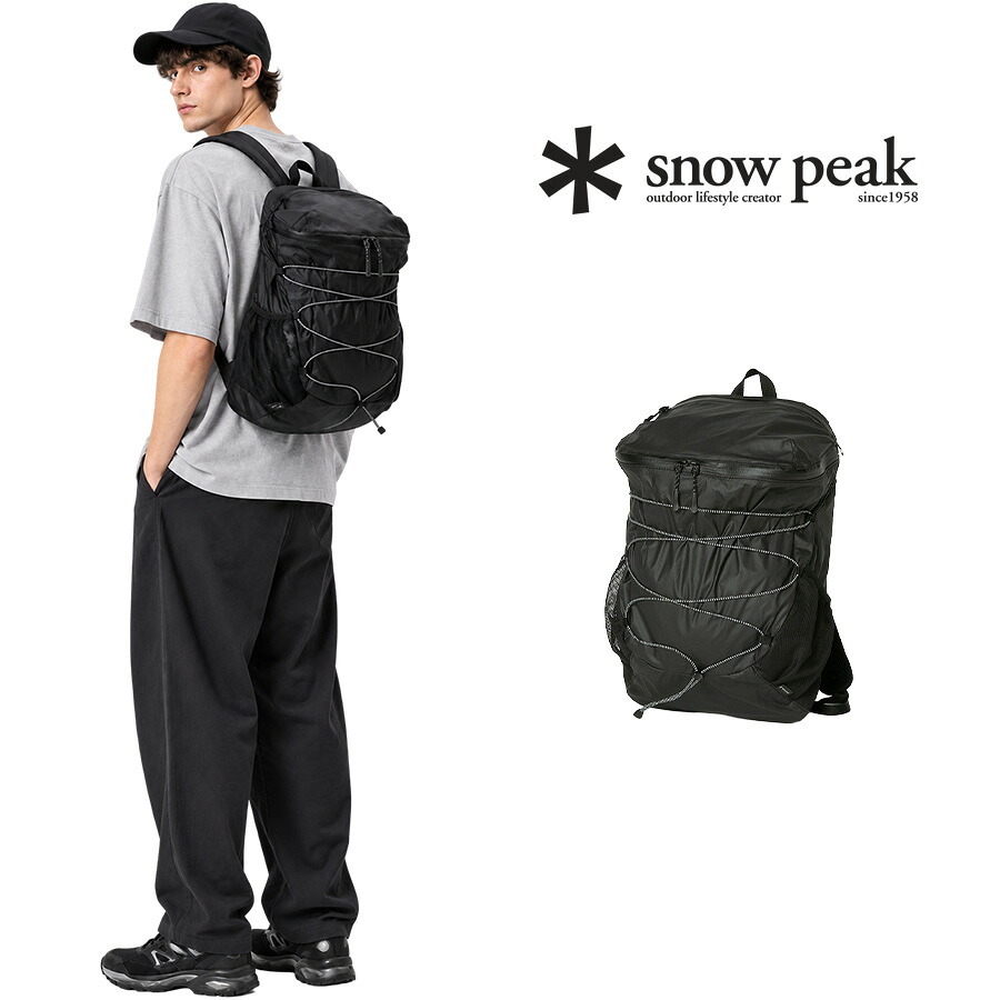 snowpeak Active Field Light Backpack リュック 大容量 リュックサック 通勤 通学 普段使い レディース メンズ ギフト プレゼント ブラック ac25su412