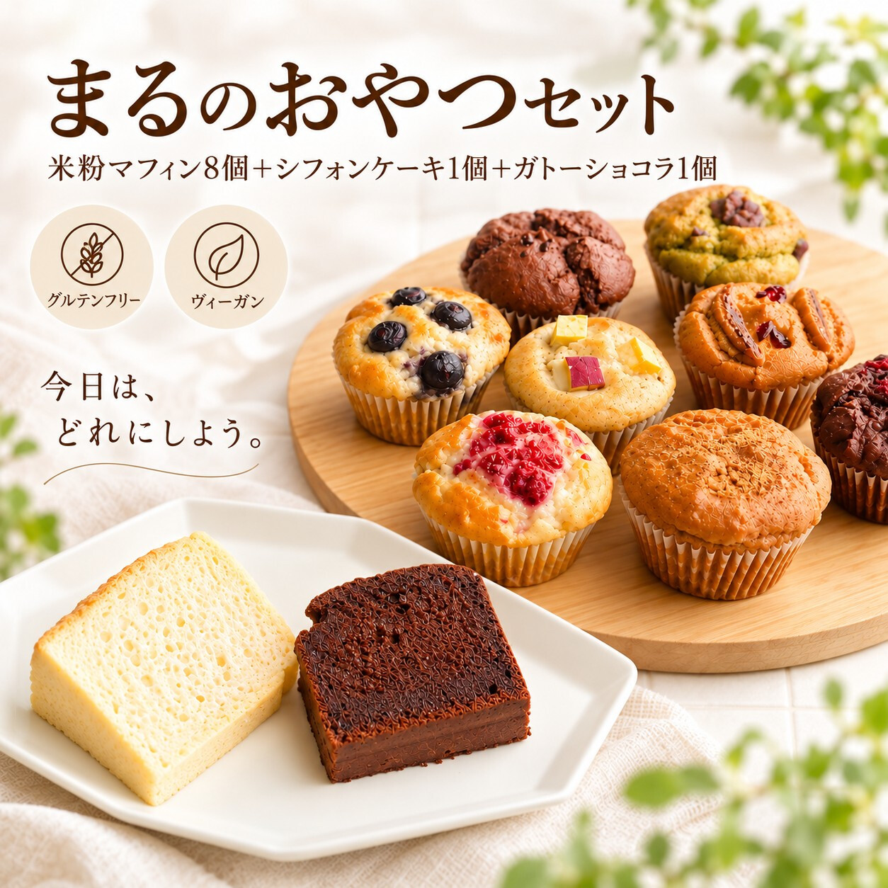 グルテンフリー ヴィーガンな米粉のお菓子10種類セット(NEW07-10)米粉マフィン シフォンケーキ ガトーショコラ ギフト