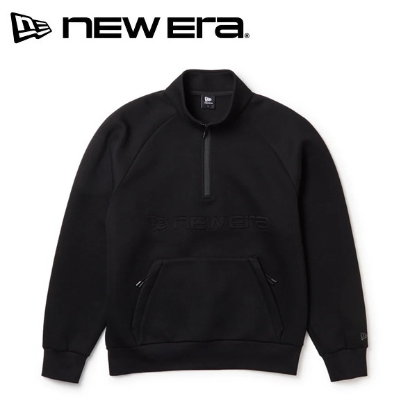 ニューエラ ゴルフ テック スウェット ハーフジップ プルオーバー Emboss Logo ブラック New Era Golf (15129440) 2026年秋冬モデル お誕生日祝い お祝い 記念品 お父さん 父の日 彼氏 男性 30代 40代 50代 60代 母の日 お母さん 還暦祝い 敬老の日 彼女 人気プレゼント プレゼント