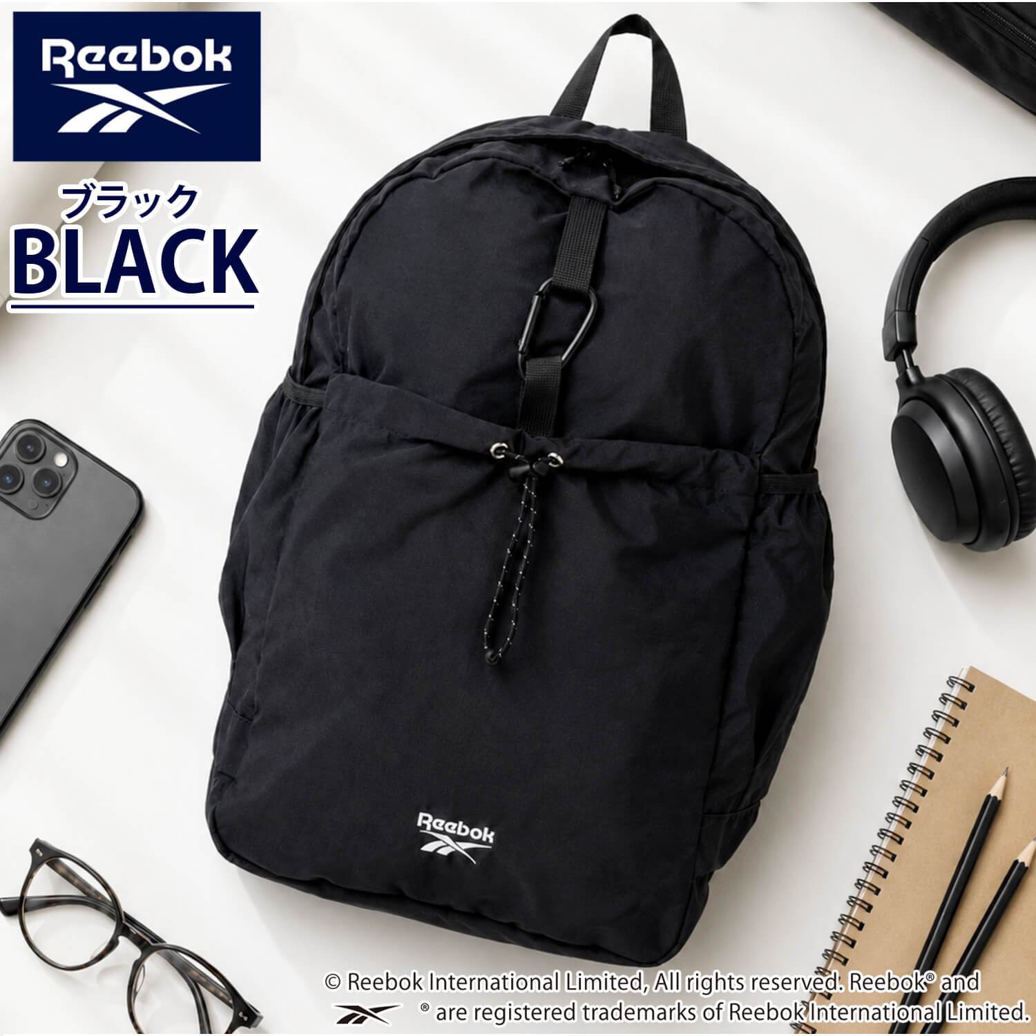Reebok リーボック ナイロンリュック 約23L a4 軽量 軽い リュックサック  レディース メンズ ユニセックス 通学 学生 高校生 通勤 大人 カラビナ付き デイパック  ワンポイントロゴ シンプル アウトドア スポーツリュック ブランド 旅行 2026 karlas