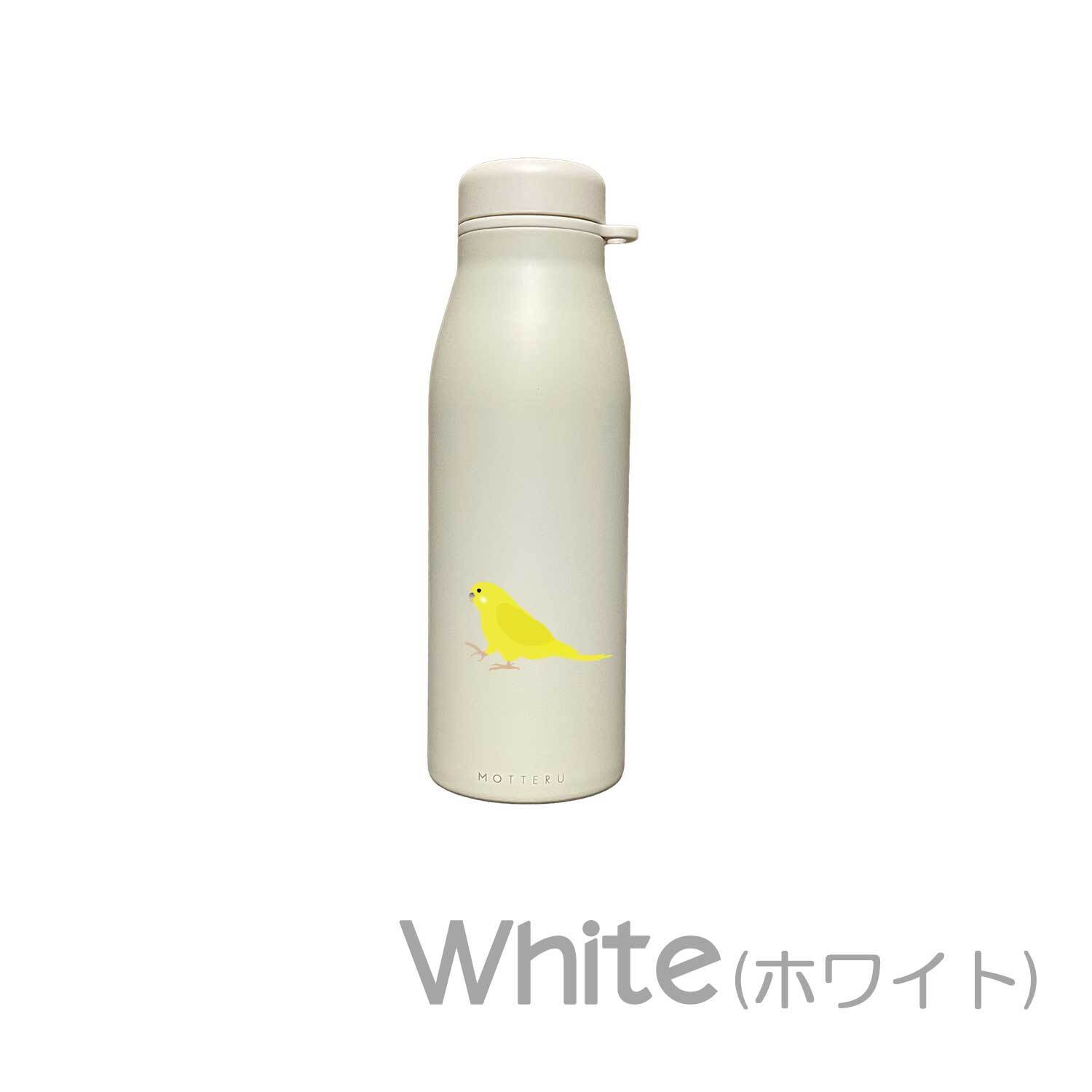 セキセイインコ ショルダー ステンレスボトル 500ml 保温 保冷 ステンレス 真空 断熱 二重構造 水筒 マイボトル カラビナ ベルト ストラップ オリジナル インコ 鳥 小鳥 ペット