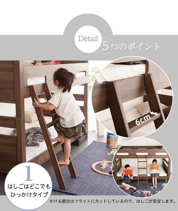 木目調 ヴィンテージ 3Dシート 耐荷重300kg 二段 2段 CLID クリッド ロフト おしゃれ はしご すのこ 木目調３Ｄシート二段 CLID-クリッド