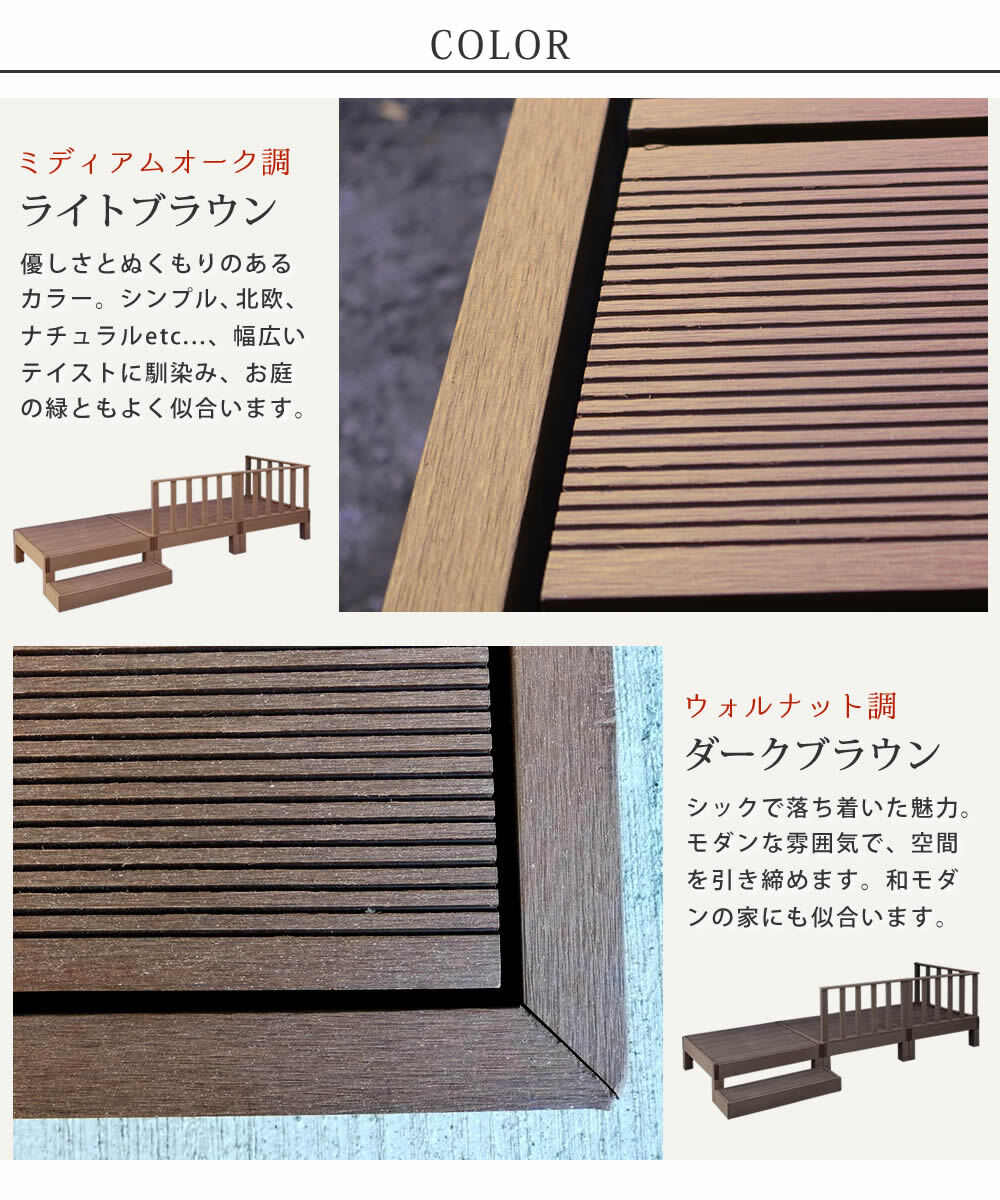 フェンス 人工木ウッドデッキ ecofeel エコフィール 3台 ステップ・フェンスセット PWDE-3P-SFSET 樹脂製 縁台 縁側 DIY キット テラス ウッドパネル 腐らない 屋外 新築 外構 ベランダ 本格的 おしゃれ 簡単組立 ガーデン