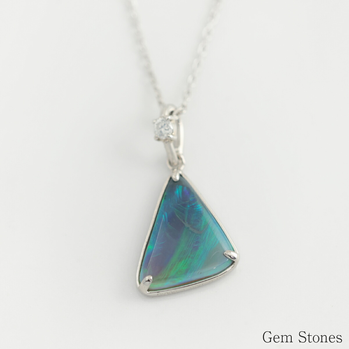 上質 ブラックオパール ネックレス 1.080ct ダイヤモンド プラチナ Pt900 ペンダント シンプル エレガント 上品 レディース 宝石 ダイヤ 一粒 一石 ジュエリー 10月 誕生石 プレゼント
