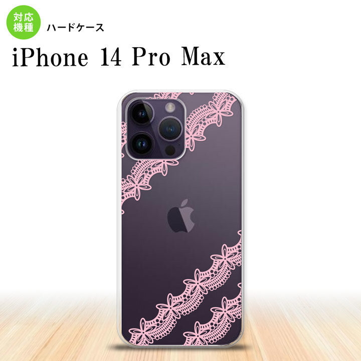iPhone14 ProMax iPhone14 Pro Max スマホケース 背面ケース ハードケース レース 帯 A ピンク 2022年 9月発売 nk-i14pm-1095