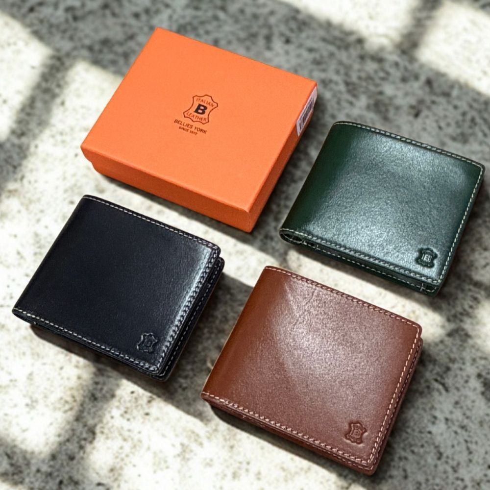 ベリーズヨーク 二つ折り財布 メンズ レディース 本革 イタリアンレザー コンパクト 軽量 牛革 財布 小銭入れ付き ブラック ブラウン グリーン 誕生日 プレゼント ギフト BELLIES YORK 成人 卒業 入学