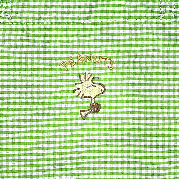 スヌーピー ウッドストック ブックトートバッグ グリーン チェック SNOOPY