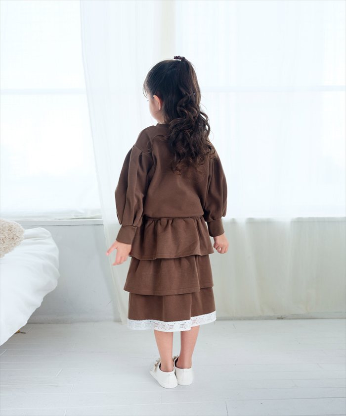 Rora 子供服 通販 キッズセットアップ 長袖 トレーナー女の子 ガールズおしゃれ上品 通学通園小学生 秋服冬服春服 かわいい トップス カジュアル 保育園 スカート 幼稚園 上下セット おでかけ ギフトプレゼント