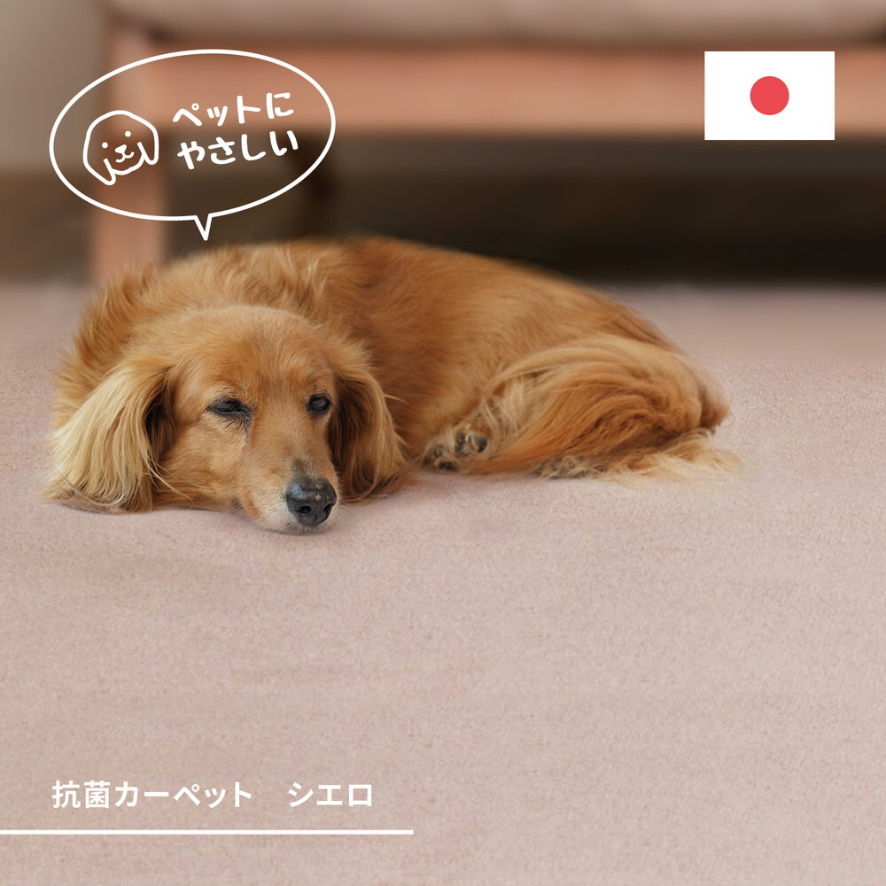 ラグ カーペット 敷き詰め シエロ 江戸間4.5帖 4.5畳 抗菌 防臭 カットパイル ペット 爪引っかかり防止 日本製