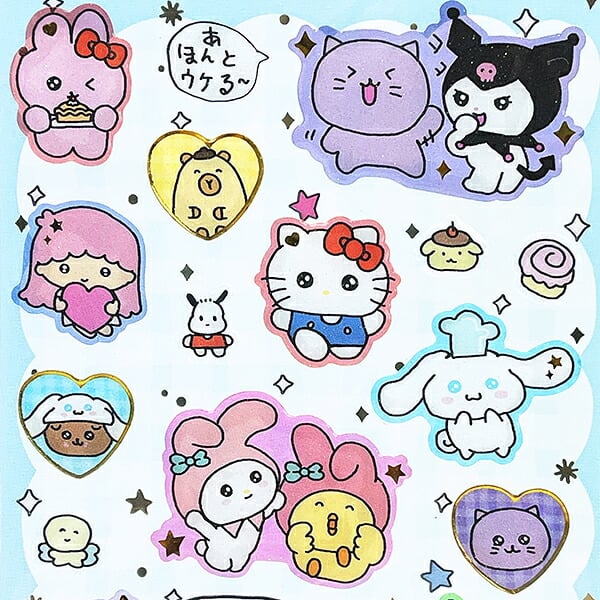 サンリオキャラクターズ ×チェゴシム クリアキャンディシール ブルー 文具 Sanrio