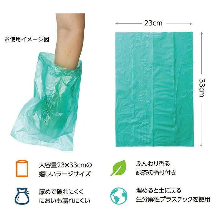 ループ マナーズ 詰替え用 4ロール グリーンティー ペット用 マナー袋 うんち処理袋 犬用 消臭袋 生分解性 エコ 厚手 丈夫 散歩用品 持ち運び