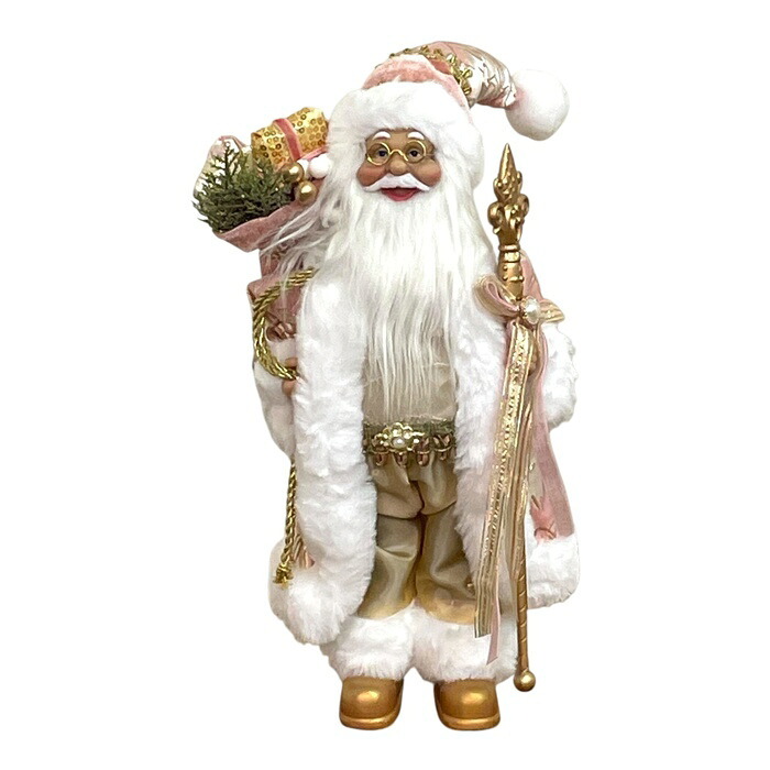 ヨーロピアンスタイルサンタクロース ピンク 高さ30cm クリスマス オブジェクリスマスグッズ オーナメント ノエル 人形 ドール 北欧 置物