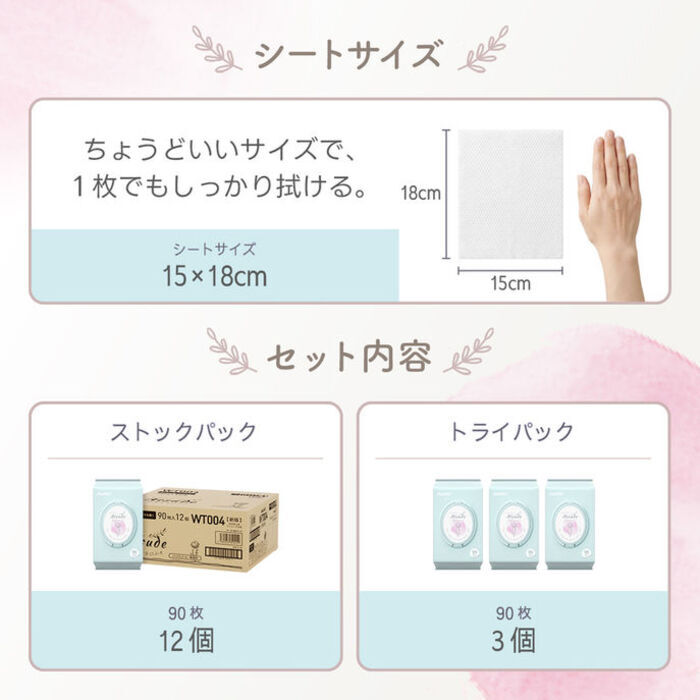 手口ふき 12個セット 90枚 × 12個 セット WT004