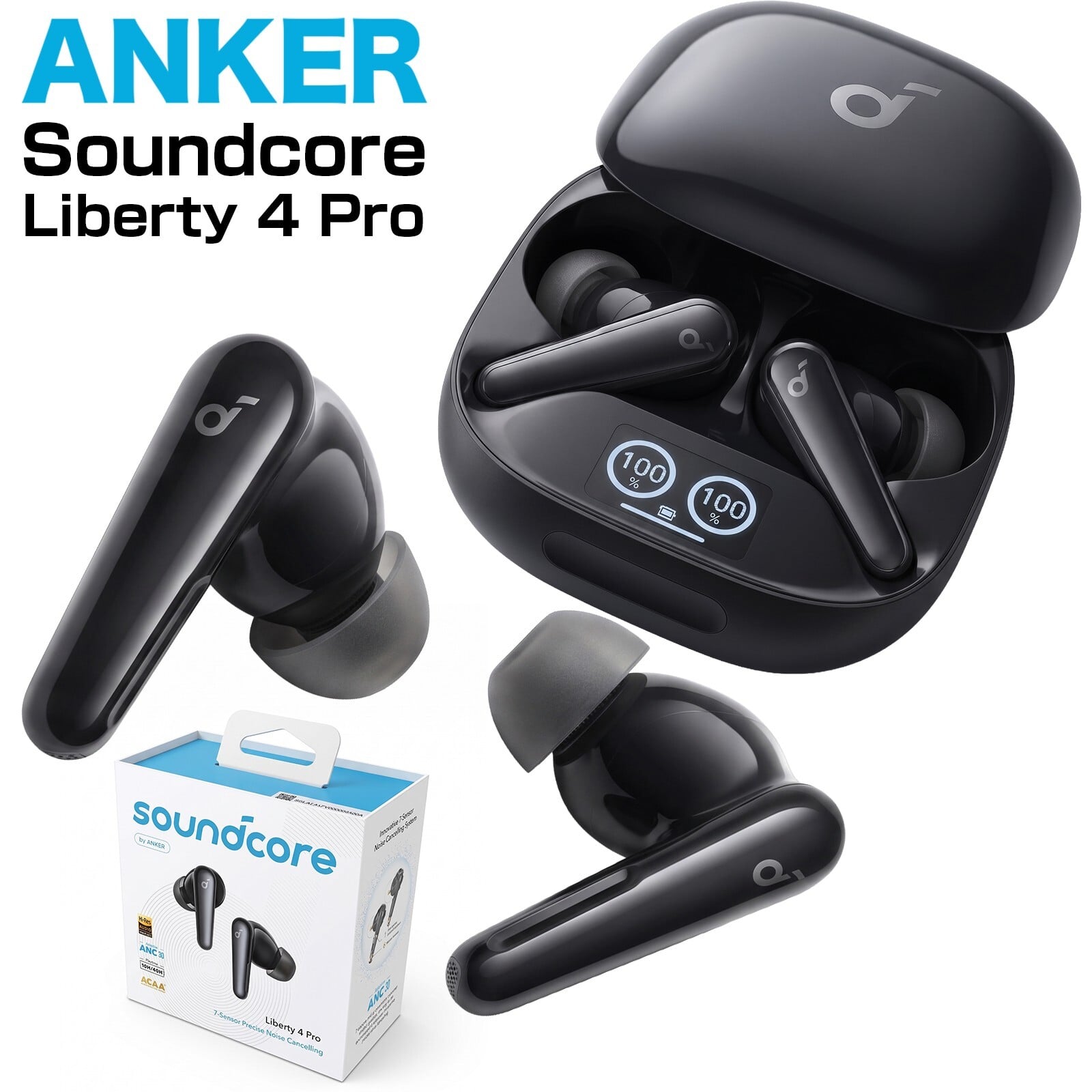 【ラッピング無料】Anker Soundcore Liberty 4 Pro A3954ZF1 ワイヤレスイヤホン 完全ワイヤレス Bluetooth 5.3 ノイズキャンセリング LDAC ハイレゾ 3Dオーディオ マルチポイント ギフト 誕生日 プレゼント ガジェット