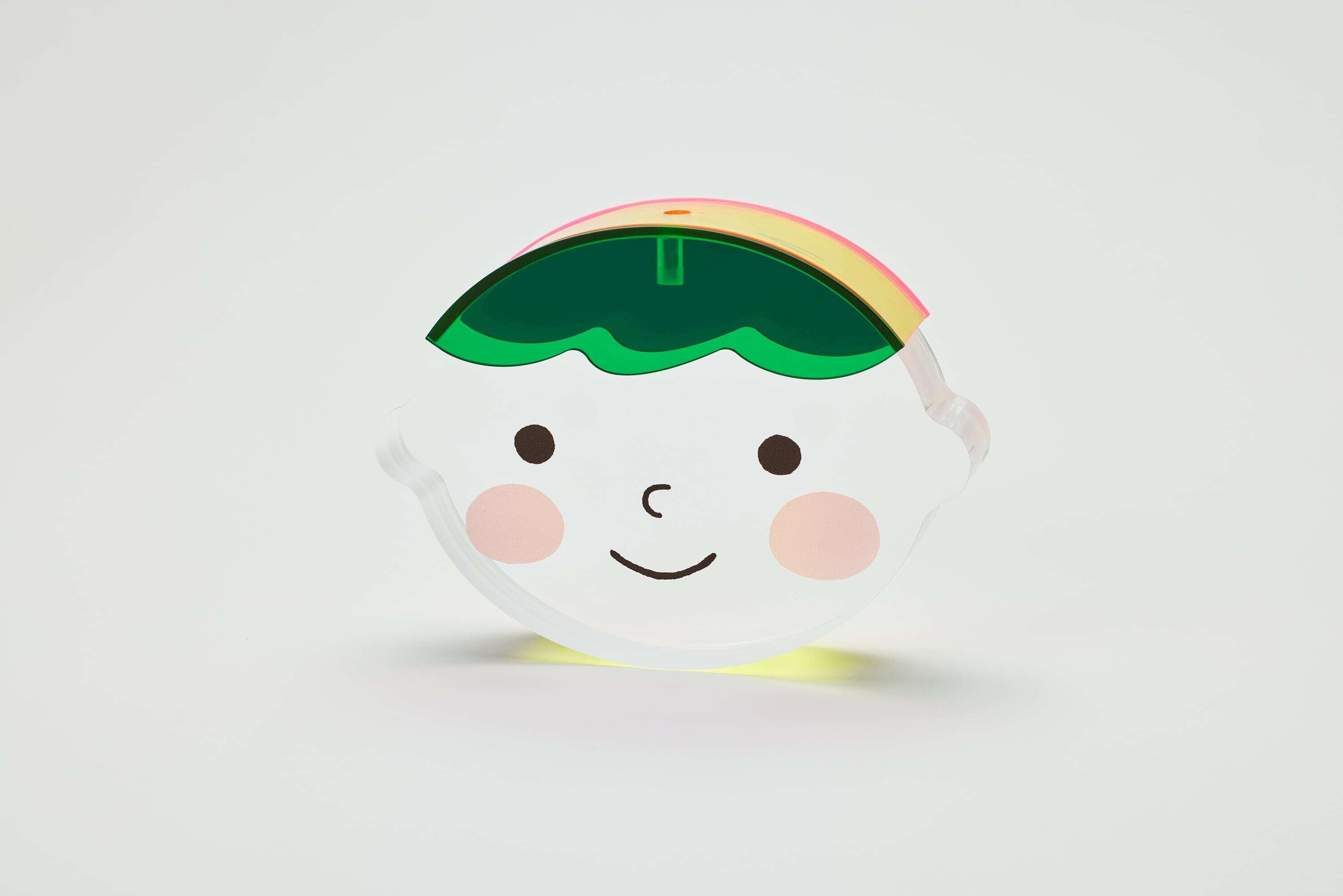 アクリルkittoko【B】(green × yellow × pink) ファーストヘア ファーストカット 出産祝い お誕生日 ギフト プレゼント
