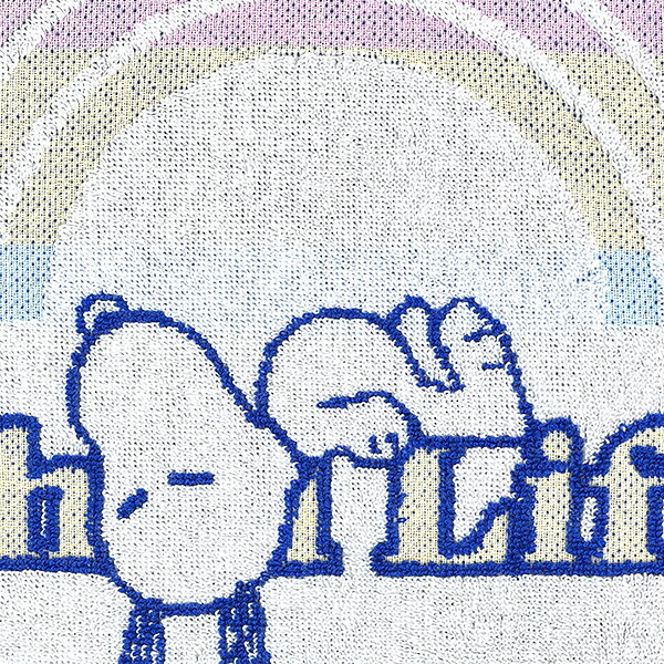 スヌーピー ミニタオル レインボー チルライフ ピンク ハンカチ SNOOPY