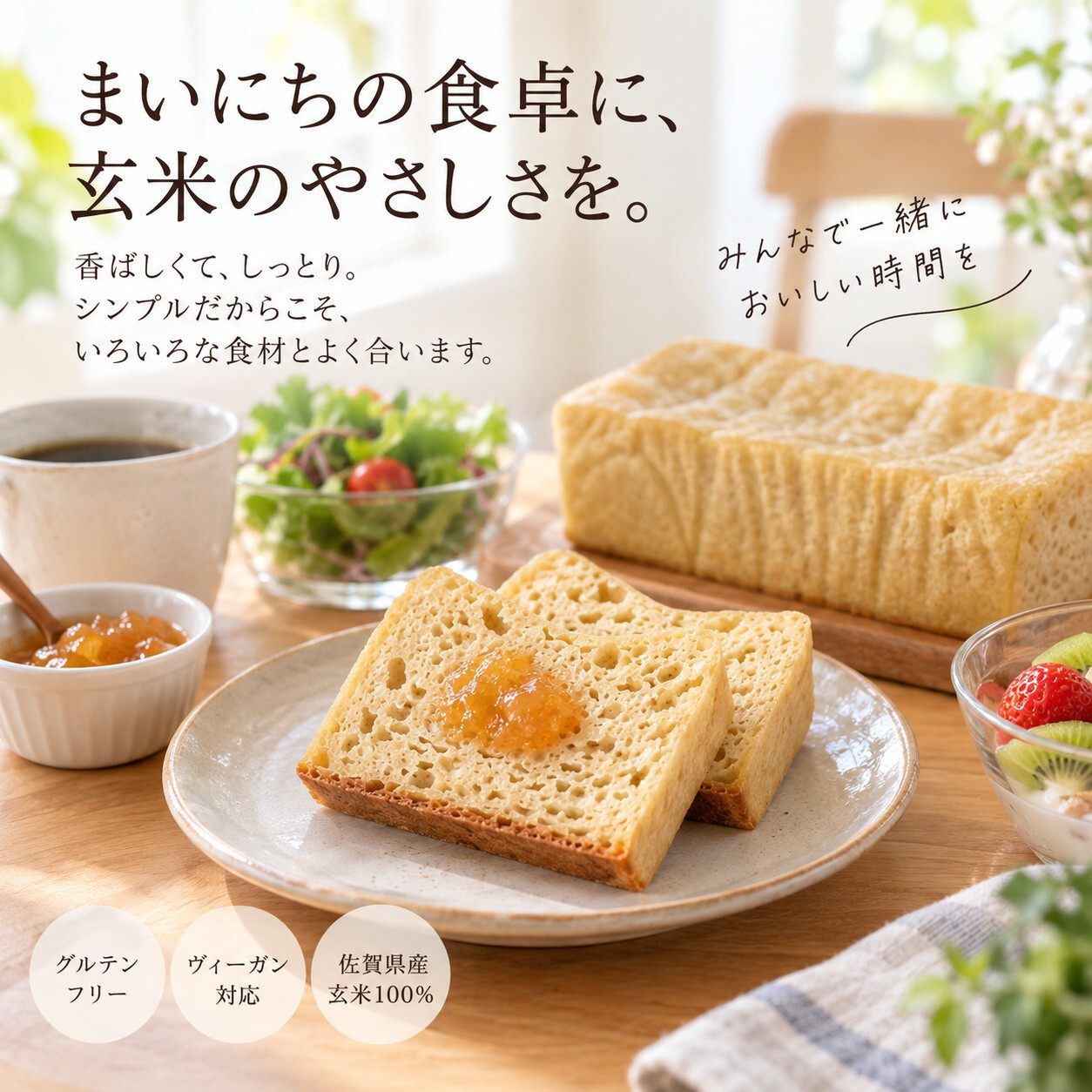 グルテンフリー ヴィーガン 玄米パン（プレーン）
