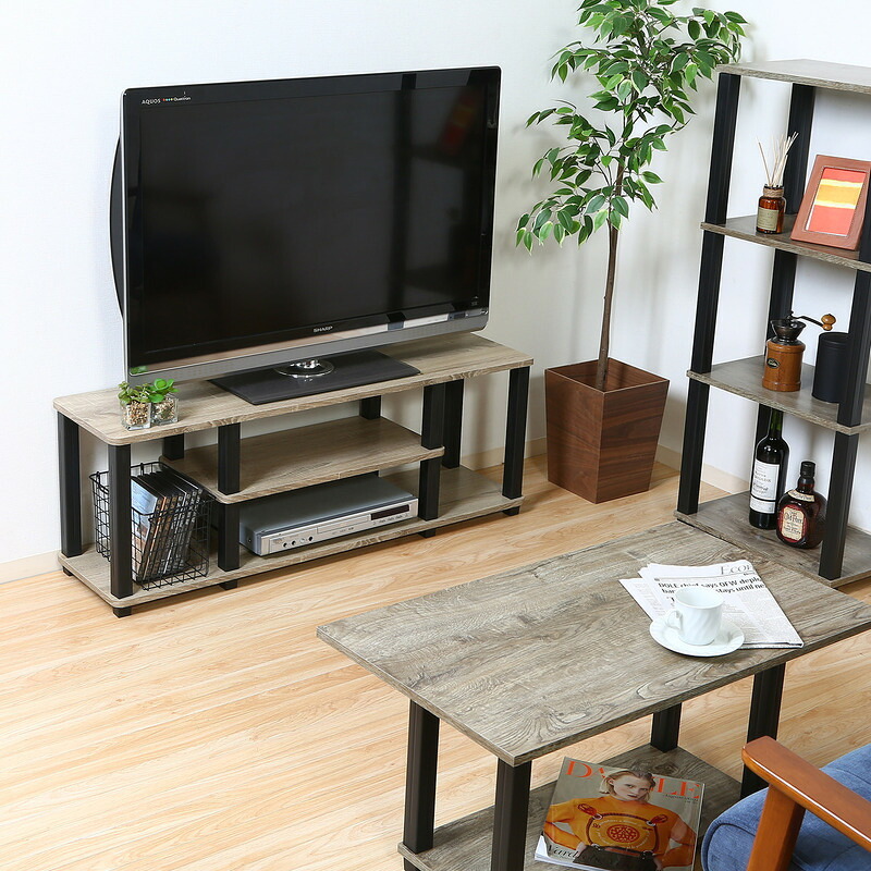 フィット TVラック W110 NA×BK ナチュラル×ブラック・ナチュラル×ホワイト 2色展開 テレビ台 ローボード リビング収納 テレビボード おしゃれ シンプル 新生活 家具 インテリア 不二貿易