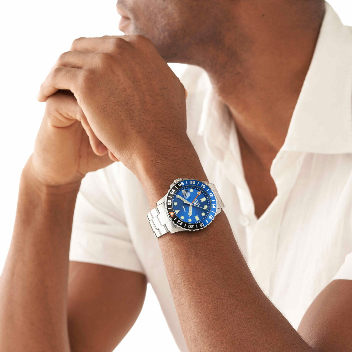 フォッシル FOSSIL 腕時計 メンズ FOSSIL BLUE GMT ステンレススチール 