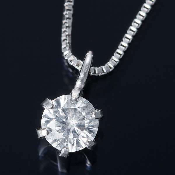 純プラチナ ダイヤモンド ネックレス 0.1ct 一粒 プラチナ Pt999 ダイヤ 鑑別書付き ギフト プレゼント ラッピング 記念日 誕生日 妻 彼女 レディース ペンダント シンプル ベネチアンチェーン